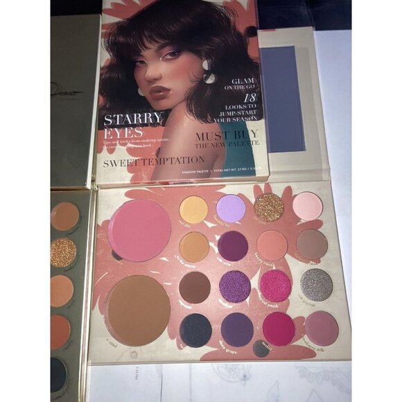 Kara Beauty Starry Eyes & Cleo Queen Eye Shadow Palette lot 46 shades blush bron - Picture 2 of 9